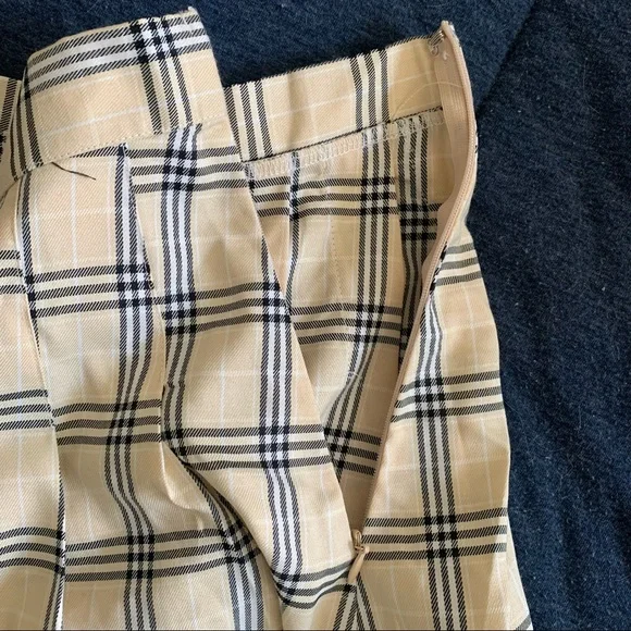 Princess Polly Checkered Mini Skirt in Cream and Black - Picture 2 of 7